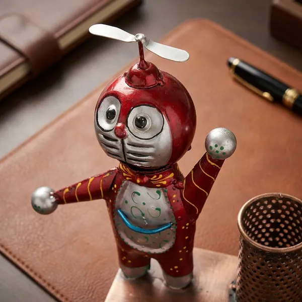 Vintage_Red_Robot_Pen_Stand_With_Propeller_-_Retro_Desk_Organizer