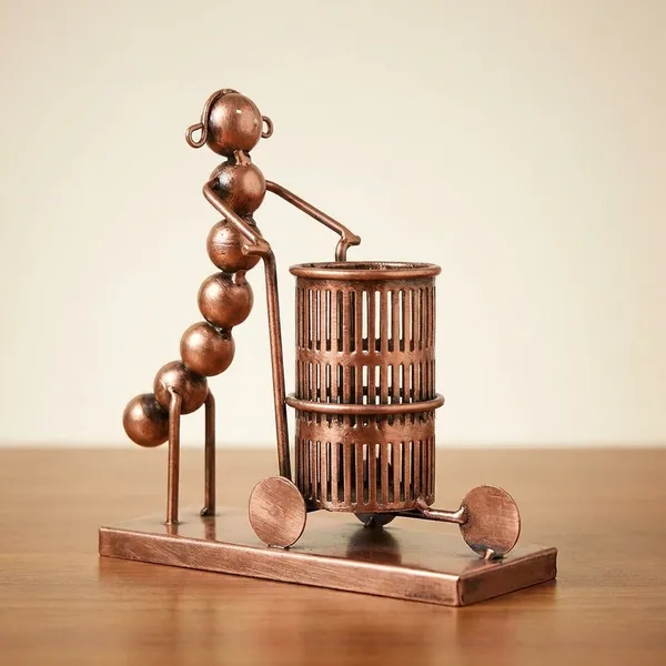 Decorative_Metal_Figure_With_Cylindrical_Cage_-_Artistic_Tabletop_Sculpture