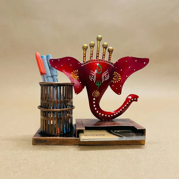 Wooden_Elephant_Desk_Organizer_With_Pen_Holder_And_Storage