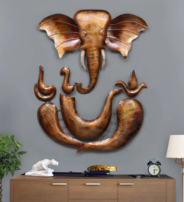 Handcrafted_Metal_Wall_Art_-_Lord_Ganesha_With_Elephant_Head_Design
