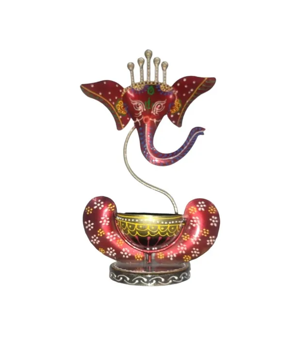 Handcrafted_Metal_Ganesha_Diya_Holder_With_Decorative_Stand