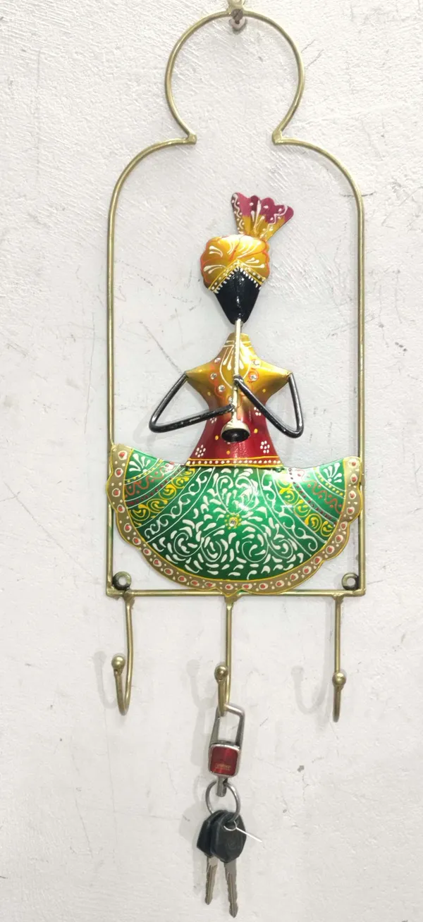 Traditional_Indian_Lady_Metal_Key_Holder_-_Wall_Mounted_Decorative_Hook_Hanger