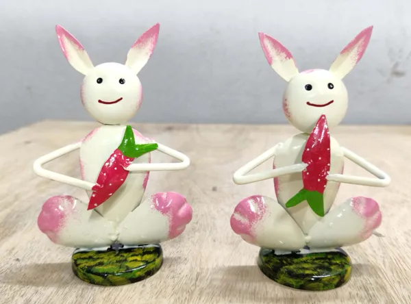 Adorable_Sitting_Bunny_Figurines_With_Carrot_-_Set_Of_2_Decorative_Showpieces