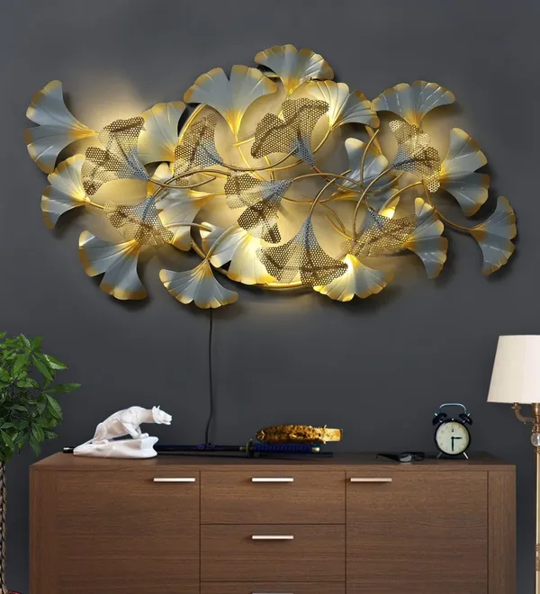 Golden_Ginkgo_Leaf_Wall_Art_With_Led_Lights_-_Metal_Decorative_Panel