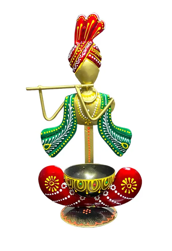 Decorative_Metal_Krishna_Flute_Player_Figurine_With_Diya_Holder