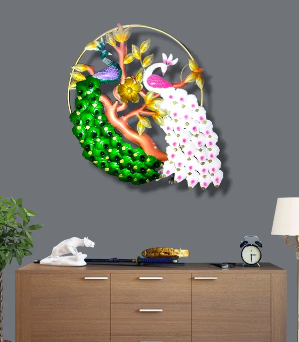 Decorative_Metal_Wall_Art_-_Peacock_With_Tree_Design