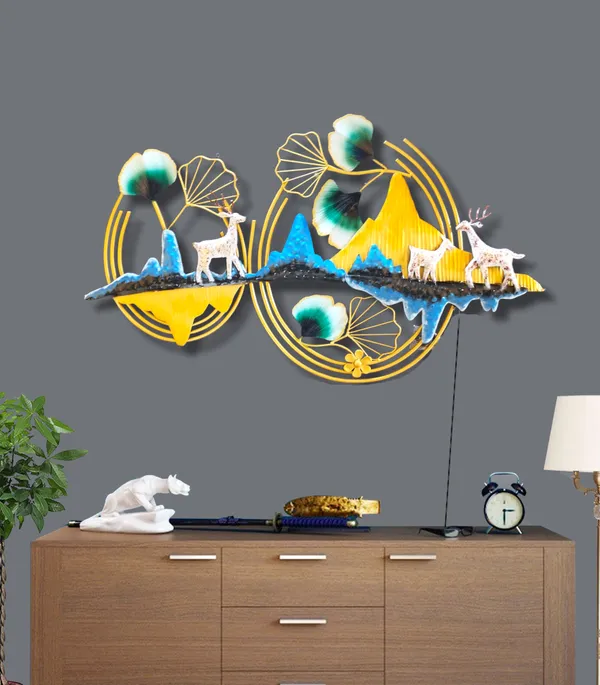 Modern_Metal_Wall_Art_-_Abstract_Mountain_Landscape_With_Deer_Silhouettes
