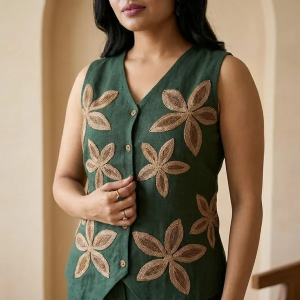 Green_Premium_Cotton_Blend_Embroidered_Co-Ord_Set_For_Women