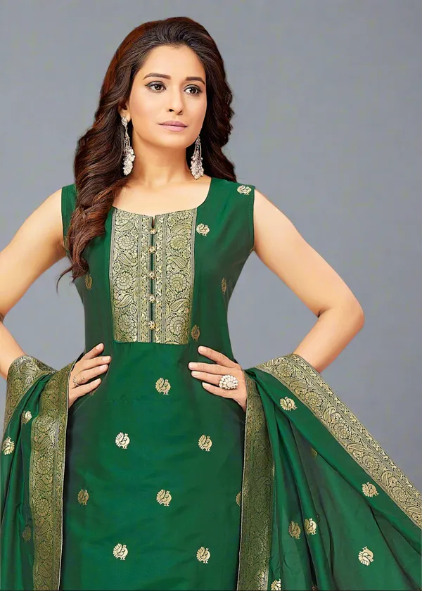 Green_Premium_Silk_Banarasi_Paithani_Suit_For_Women