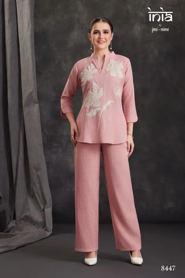 Light_Pink_Premium_Rayon_Floral_Embroidered_Co-Ord_Set_For_Women