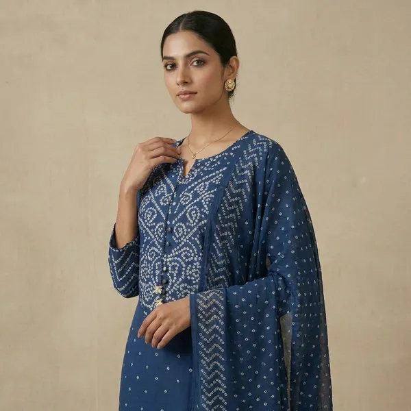 Blue_Premium_Cotton_Bandhani_Print_Ethnic_Kurta_Set_With_Dupatta_For_Women