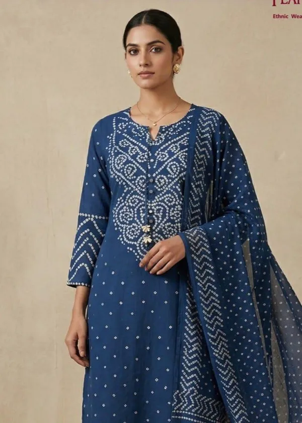 Blue_Premium_Cotton_Bandhani_Print_Ethnic_Kurta_Set_With_Dupatta_For_Women