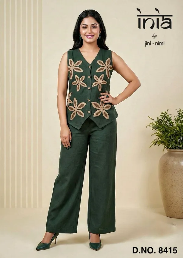 Green_Premium_Cotton_Blend_Embroidered_Co-Ord_Set_For_Women