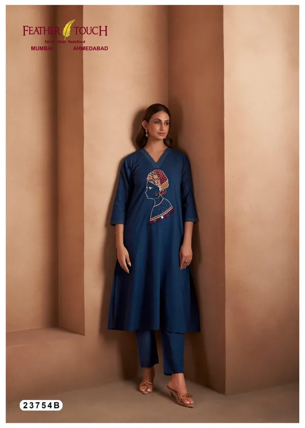 Navy_Blue_Premium_Cotton_Printed_Kurta_Set_With_Matching_Pants_For_Women