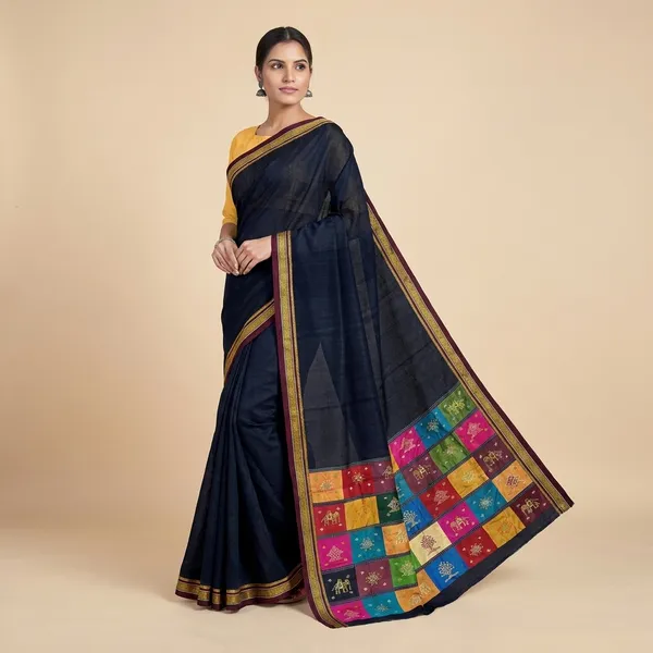 Black_Premium_Silk_Patch_Work_Kasuti_Saree_Without_Blouse_For_Women