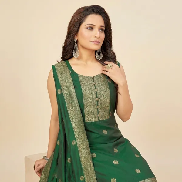Green_Premium_Silk_Banarasi_Paithani_Suit_For_Women