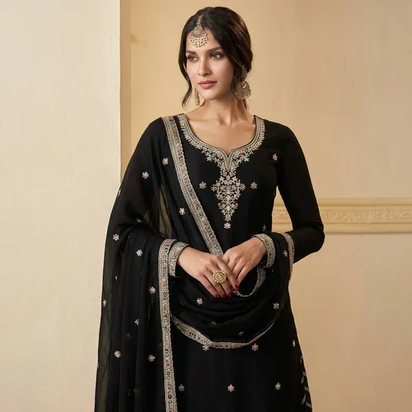Black_Premium_Multi_Thread_Embroidered_Chinon_Sharara_Suit_Set_For_Women