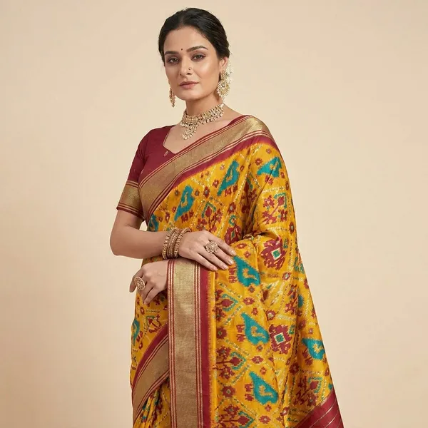 Red_And_Yellow_Premium_Silk_Patola_Saree_For_Women