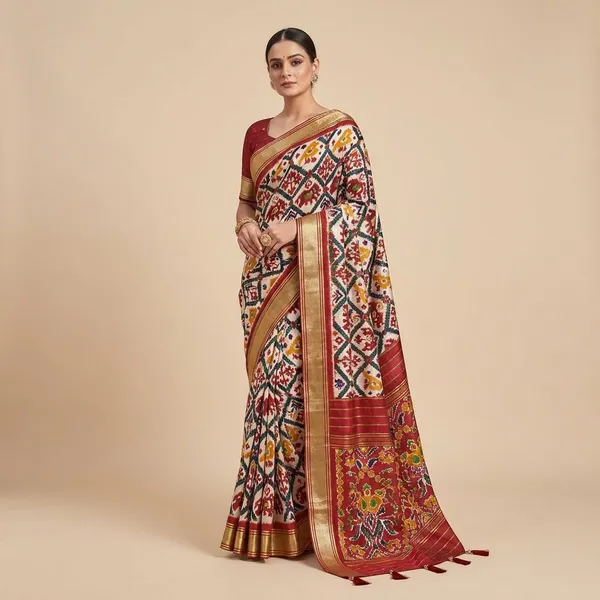 Multicolor_Premium_Silk_Patola_Saree_For_Women