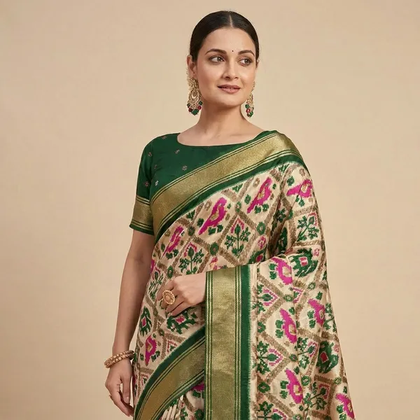 Multicolor_Premium_Silk_Patola_Saree_For_Women