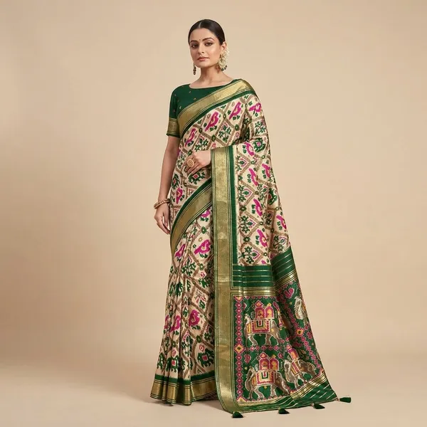 Multicolor_Premium_Silk_Patola_Saree_For_Women