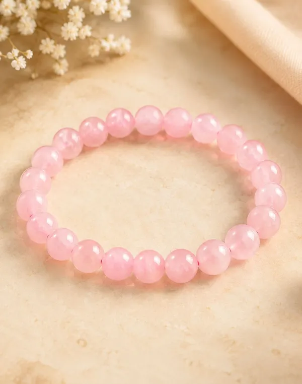 Pink_Rose_Quartz_Crystal_Beaded_Stretch_Bracelet_