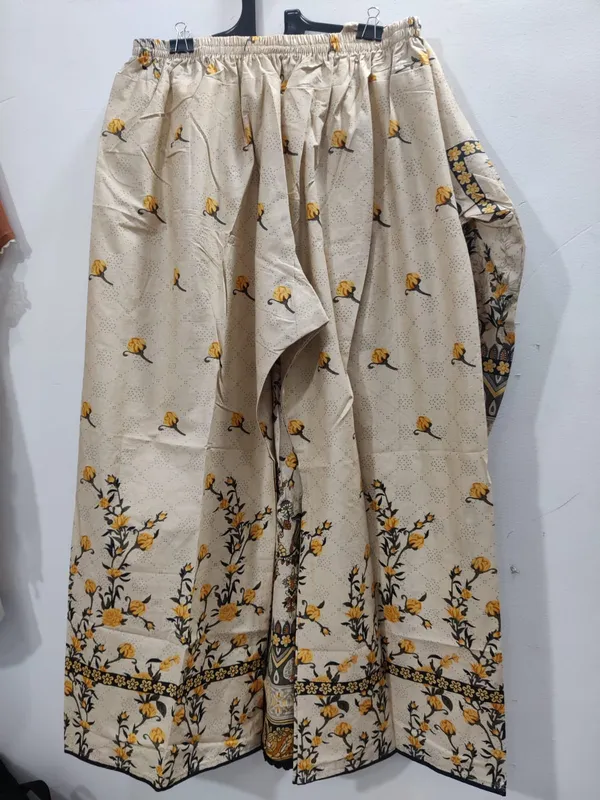 Cream_Yellow_Floral_Print_Cotton_Pakistani_Suit_Set_With_Dupatta_For_Women