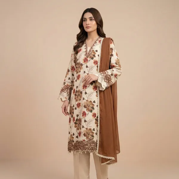 Brown_Cream_Floral_Embroidered_Cotton_Salwar_Suit_Set_With_Dupatta_For_Women