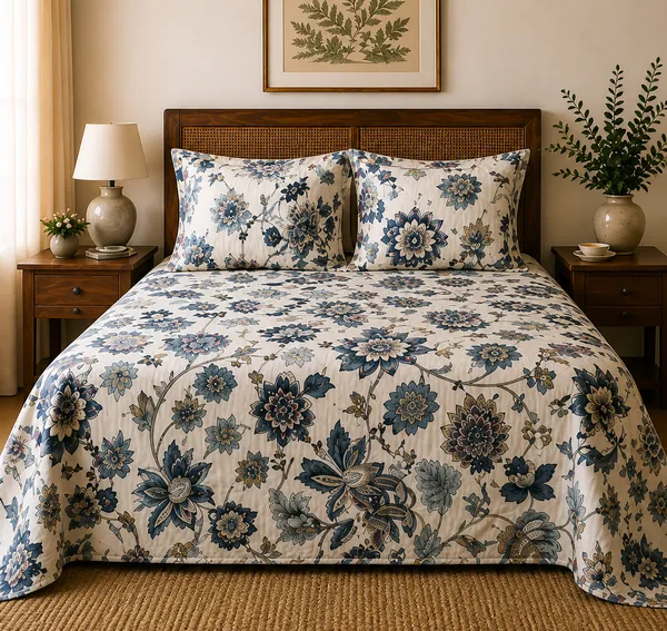 Floral_Print_Decorative_Fabric_Elegant_Home_Textile_Materialsuper_King_Bedsheet_With_Quilted_Pillow_Covers(Super_King_Size(108*108))