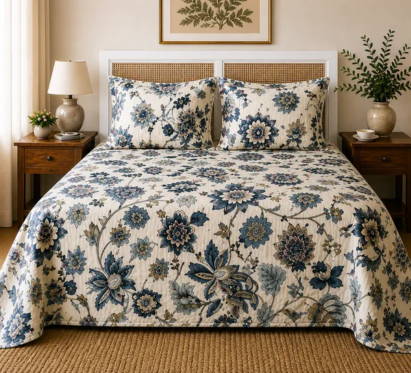 Floral_Print_Decorative_Fabric_Elegant_Home_Textile_Materialsuper_King_Bedsheet_With_Quilted_Pillow_Covers(Super_King_Size(108*108))