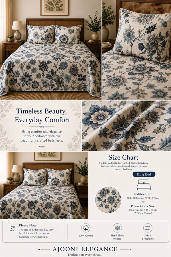 Floral_Print_Decorative_Fabric_Elegant_Home_Textile_Materialsuper_King_Bedsheet_With_Quilted_Pillow_Covers(Super_King_Size(108*108))