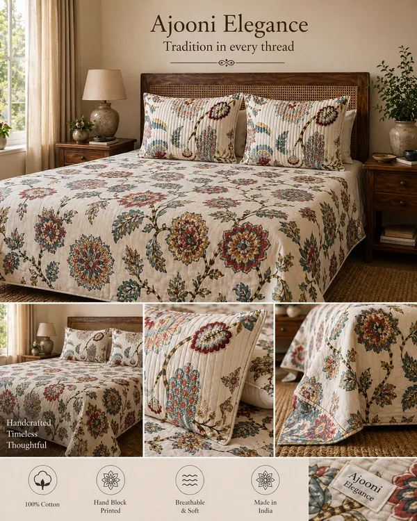 Traditional_Floral_Print_Fabric_Nature_Bloom_Collection_Super_King_Bedsheet_With_Quilted_Pillow_Covers_(Super_King_Size(108*108))