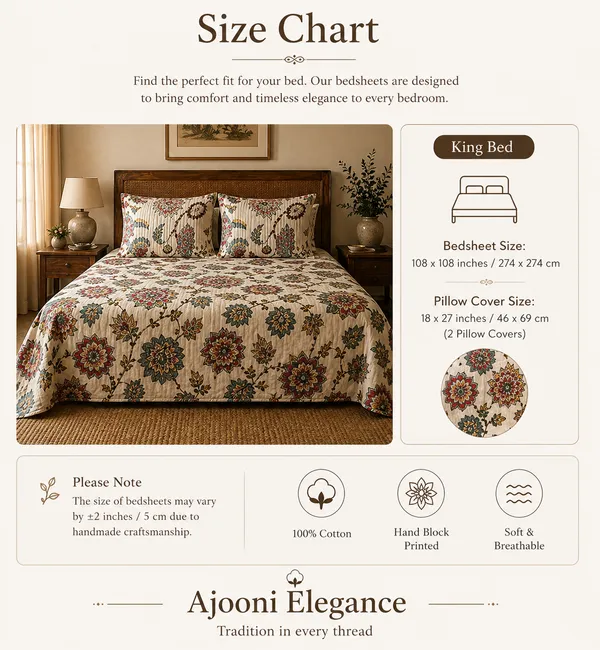 Traditional_Floral_Print_Fabric_Nature_Bloom_Collection_Super_King_Bedsheet_With_Quilted_Pillow_Covers_(Super_King_Size(108*108))