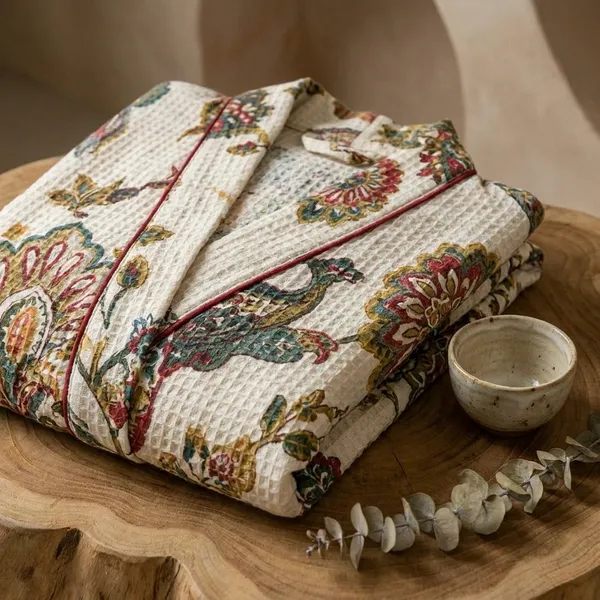 Pure_Waffle_Cotton_Floral_Robe_For_Womenfree_Size