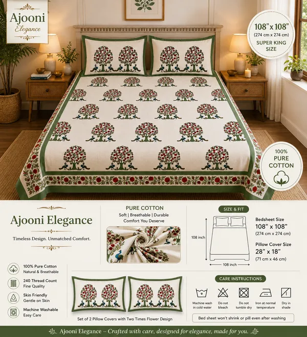 Traditional_Floral_Print_Fabric_Nature_Bloom_Collection_Super_King_Bedsheet_With__2_Pillow_Covers_(Super_King_Size(108*108))