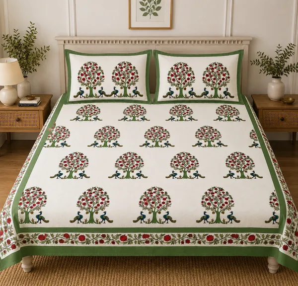 Traditional_Floral_Print_Fabric_Nature_Bloom_Collection_Super_King_Bedsheet_With__2_Pillow_Covers_(Super_King_Size(108*108))