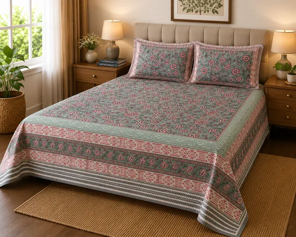 Traditional_Floral_Print_Traditional_Fabric_Nature_Bloom_Collection_Super_King_Bedsheet_With__2_Pillow_Covers_(Super_King_Size(108*108))