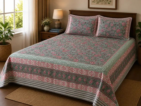 Traditional_Floral_Print_Traditional_Fabric_Nature_Bloom_Collection_Super_King_Bedsheet_With__2_Pillow_Covers_(Super_King_Size(108*108))