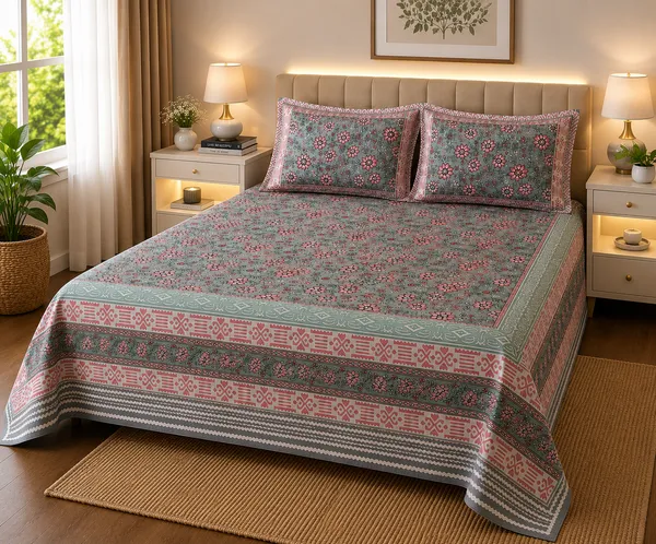 Traditional_Floral_Print_Traditional_Fabric_Nature_Bloom_Collection_Super_King_Bedsheet_With__2_Pillow_Covers_(Super_King_Size(108*108))