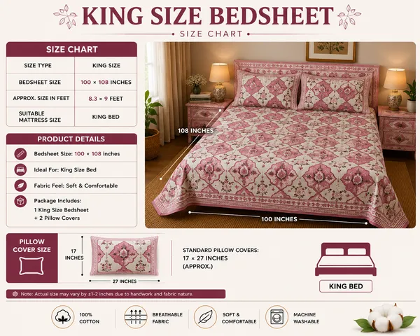 Vintage_Print_Fabric_Material_King_Bedsheet_With_2_Pillow_Covers_Multicolor_Design_With_White_&_Peace(Super_King_Size(108*108))