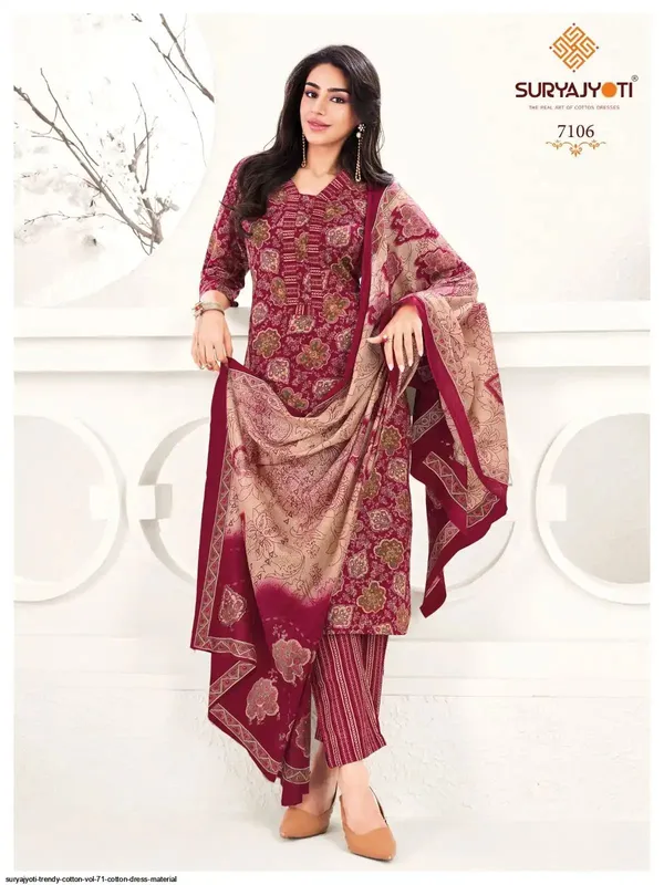 Maroon_Cotton_Suit_Set_For_Women