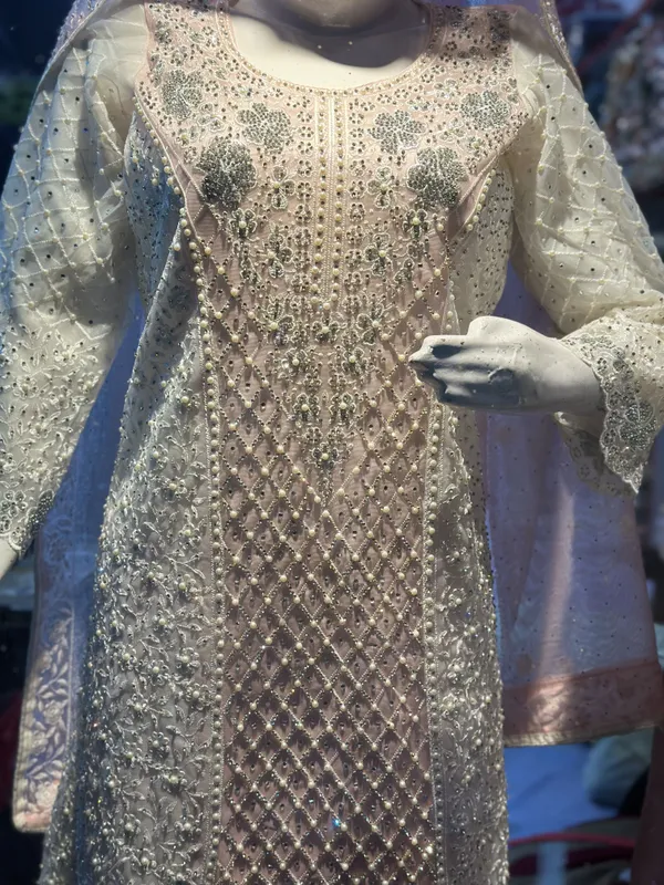 Cream_Tissue_Suit_Set_For_Women