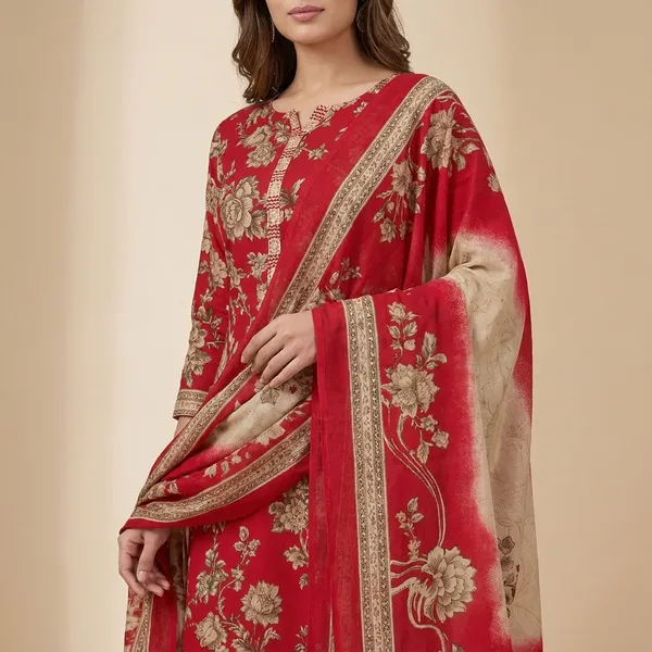 Maroon_And_Red__Cotton_Suit_Set_For_Women_Pack_Of_2