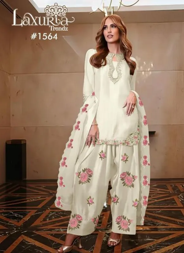 White_Soft_Fendy_Fabric_Suit_Set_For_Women