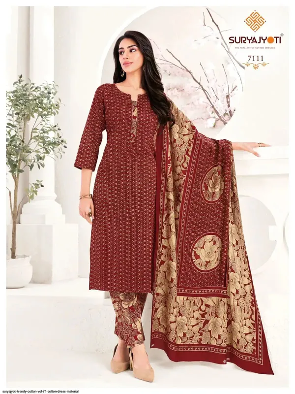Maroon_And_Red__Cotton_Suit_Set_For_Women_Pack_Of_2