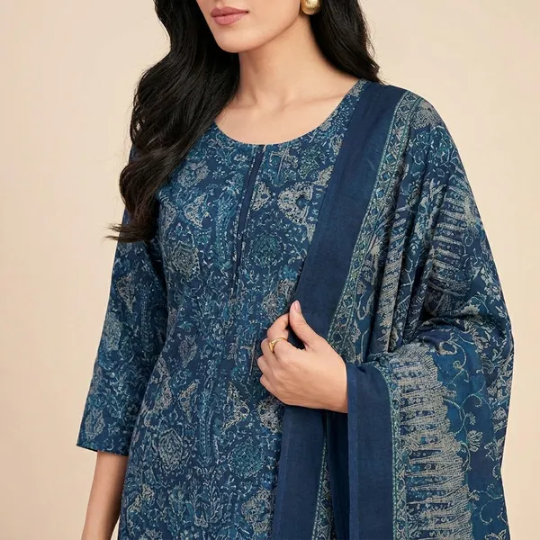 Navy_Blue_Cotton_Suit_Set_For_Women