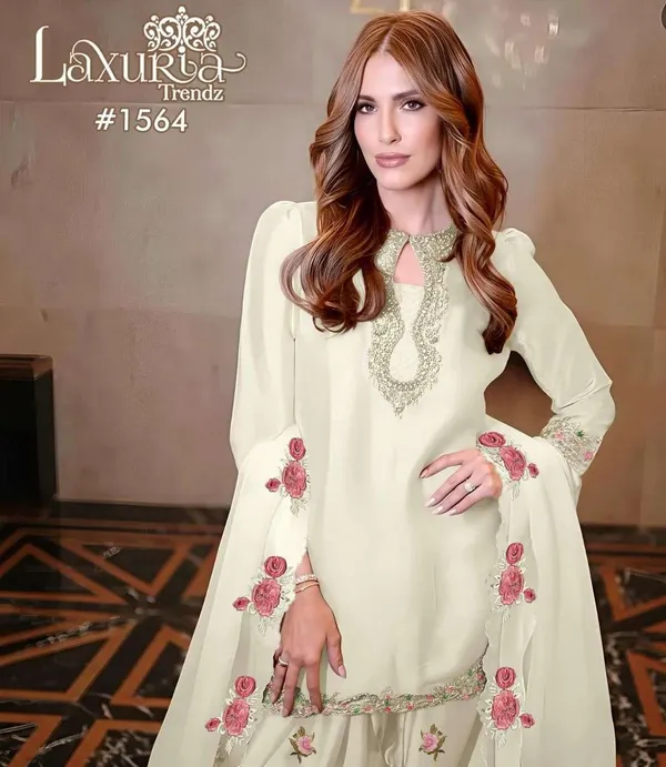 White_Soft_Fendy_Fabric_Suit_Set_For_Women