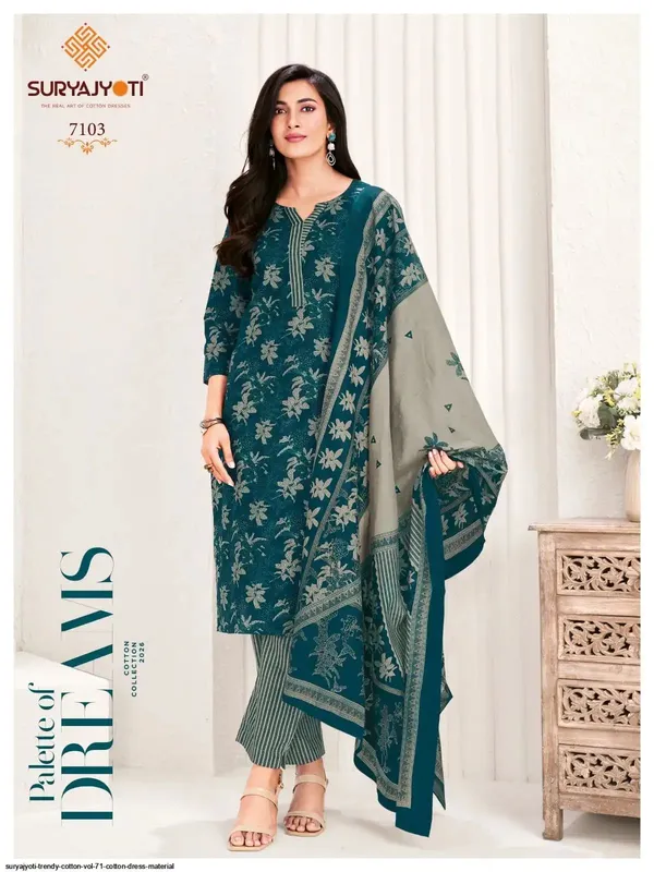 Teal_Cotton_Suit_Set_For_Women