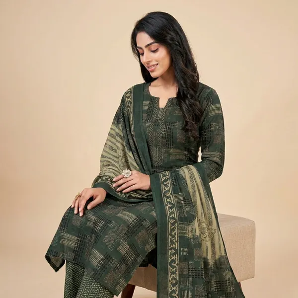 Green_Cotton_Suit_Set_For_Women_Pack_Of_2