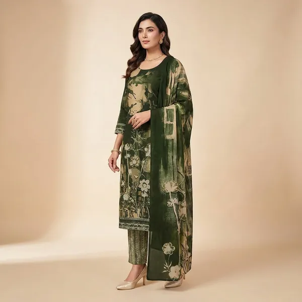 Green_Cotton_Suit_Set_For_Women